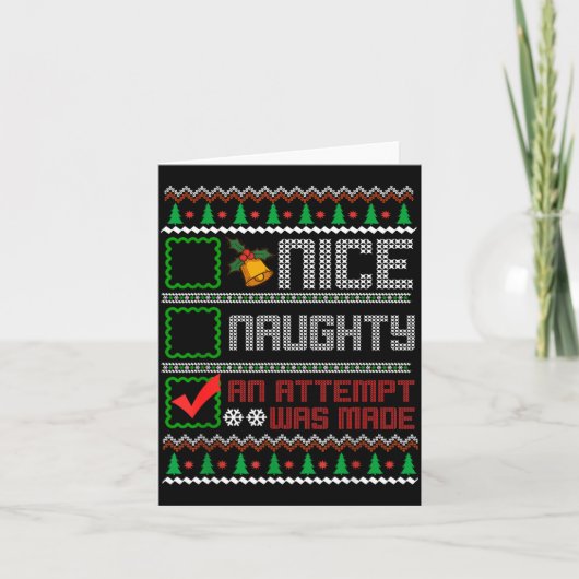 Nice Naughty An Attempt Was Made Christmas List Sa カード (正面)