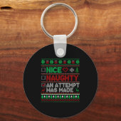 Nice Naughty An Attempt Was Made Christmas List Sa キーホルダー (正面)