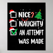 Nice Naughty An Attempt Was Made Christmas List Te ポスター (正面)