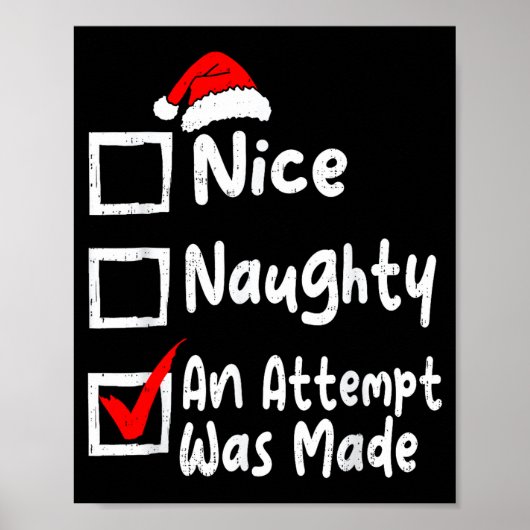 Nice Naughty An Attempt Was Made Funny Christmas L ポスター (正面)