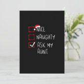 Nice Naughty Ask My Aunt Christmas List Xmas  シーズンカード (スタンド正面)