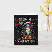 Nice Naughty Ask My Dog Christmas List Xmas  カード (黄色い花)