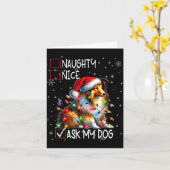 Nice Naughty Ask My Dog Christmas List Xmas  カード (黄色い花)