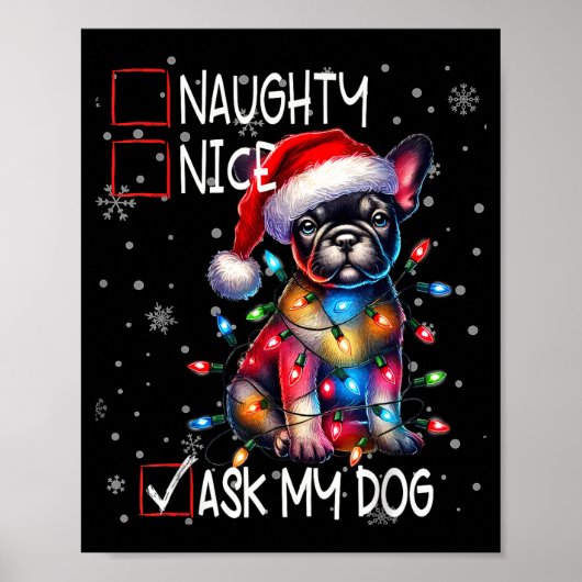 Nice Naughty Ask My Dog Christmas List Xmas  ポスター (正面)
