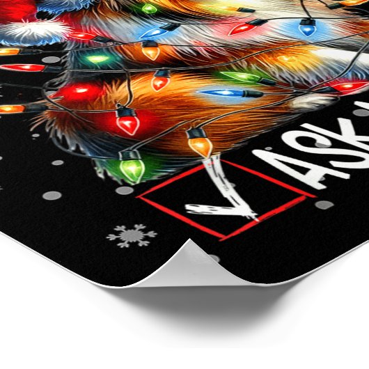 Nice Naughty Ask My Dog Christmas List Xmas  ポスター (角)