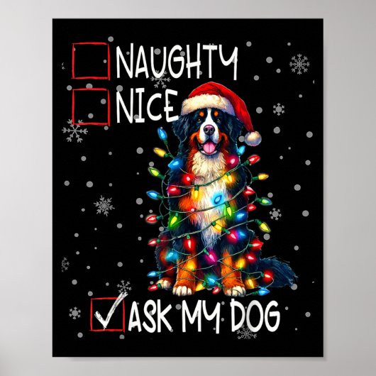Nice Naughty Ask My Dog Christmas List Xmas  ポスター (正面)