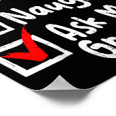 Nice Naughty Ask My Grandpa Funny Christmas List F ポスター (角)