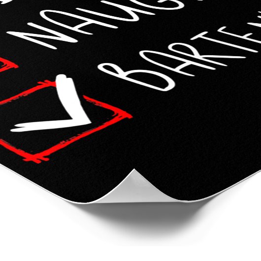 Nice Naughty Bartender Christmas List Santa Claus  ポスター (角)