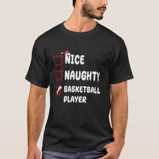 Nice Naughty Basketball Player List Christmas Xmas Tシャツ