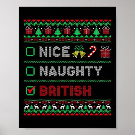 Nice Naughty British Christmas Checklist England  ポスター (正面)