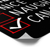 Nice Naughty Canadian Christmas List Santa Claus C ポスター (角)