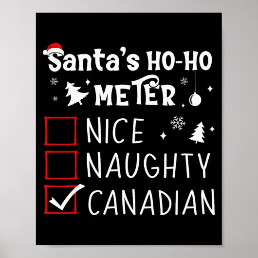 Nice Naughty Canadian Christmas List Santa Claus C ポスター (正面)
