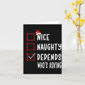 Nice Naughty Depends Who's Asking Christmas List S カード (黄色い花)