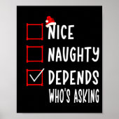 Nice Naughty Depends Who's Asking Christmas List S ポスター (正面)