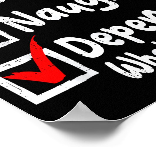 Nice Naughty Depends Whos Asking Funny Christmas L ポスター (角)