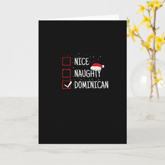 Nice Naughty Dominican Christmas List  カード (黄色い花)