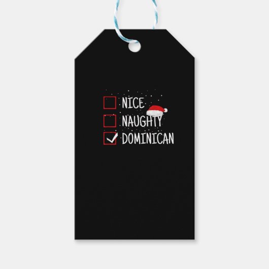 Nice Naughty Dominican Christmas List  ギフトタグ (正面)