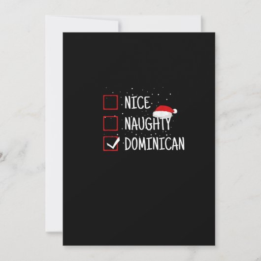 Nice Naughty Dominican Christmas List シーズンカード (正面)