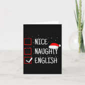 Nice Naughty English Christmas Checklist Funny Eng カード (正面)
