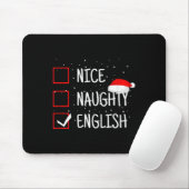 Nice Naughty English Christmas Checklist Funny Eng マウスパッド (マウス)
