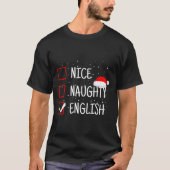 Nice Naughty English Christmas Checklist Funny Eng Tシャツ (正面)