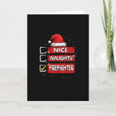 Nice Naughty Firefighter Christmas List カード (正面)