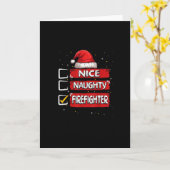 Nice Naughty Firefighter Christmas List カード (黄色い花)