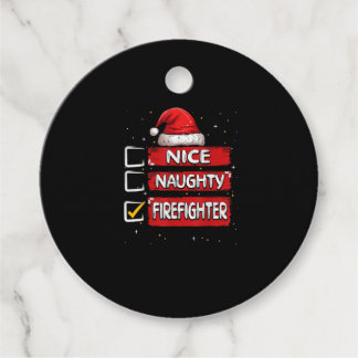 Nice Naughty Firefighter Christmas List フェイバータグ