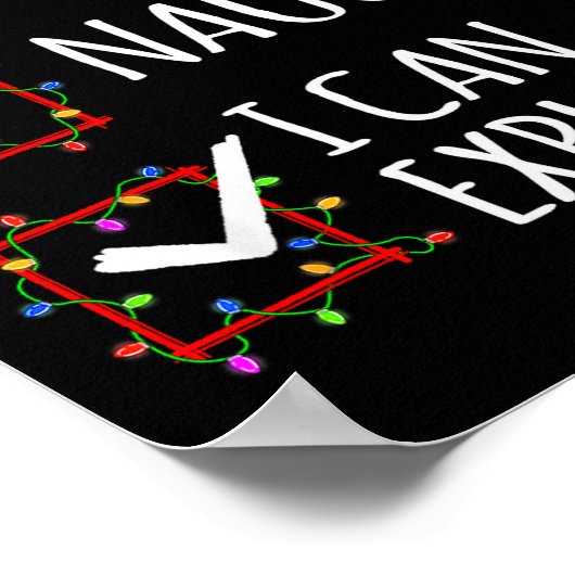 Nice Naughty I Can Explain Christmas List Santa Cl ポスター (角)