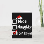 Nice Naughty I Can Explain Funny Christmas List Fa カード (正面)