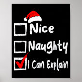 Nice Naughty I Can Explain Funny Christmas List Fa ポスター (正面)