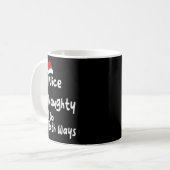 Nice Naughty I Go Both Ways Funny Christmas List F コーヒーマグカップ (正面左)