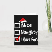 Nice Naughty I Have Fun Funny Christmas List Famil カード (正面)