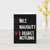 Nice Naughty I Regret Nothing Christmas List Santa カード (黄色い花)
