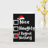 Nice Naughty I Regret Nothing Funny Christmas List カード (黄色い花)