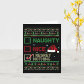 Nice Naughty I Regret Nothing Ugly Sweater クリスマス カード (黄色い花)