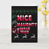 Nice Naughty I Swear I Tried List Xmas Lover Chris カード (黄色い花)