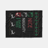 Nice Naughty I Swear I Tried List Xmas Lover Chris フリースブランケット (正面(横))