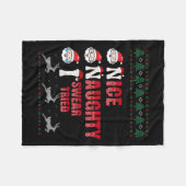 Nice Naughty I Swear I Tried List Xmas Lover Chris フリースブランケット (正面(横))