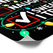 Nice Naughty I Swear I Tried Shirt Funny Christmas ポスター (角)