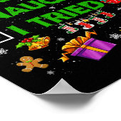 Nice Naughty I Tried Christmas Tree Light Funny Xm ポスター (角)