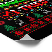 Nice Naughty I Tried Funny List Santa Face Christm ポスター (角)