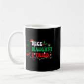 Nice Naughty I Tried Matching Christmas Funny Fami コーヒーマグカップ (左)