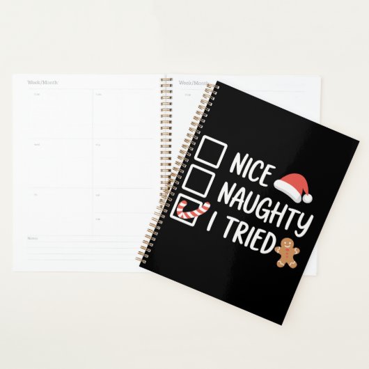 Nice Naughty I Tried Santa's Naughty List Funny プランナー手帳 (ディスプレー)