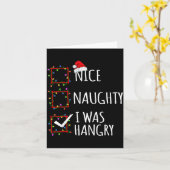 Nice Naughty I Was Hangry Christmas List Santa Cla カード (黄色い花)