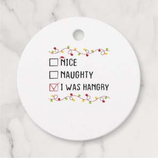 Nice Naughty I Was Hangry List Christmas フェイバータグ