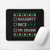 Nice Naughty I'm Drunk Checklist Ugly Christmas Sw マウスパッド (マウス)