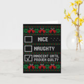 Nice Naughty Innocent Until Proven Guilty Christma カード (黄色い花)