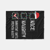 Nice Naughty Innocent Until Proven Guilty Christma フリースブランケット (正面(横))