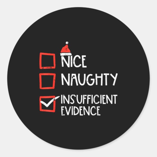 Nice Naughty Insufficient Evidence Christmas Fun X ラウンドシール (正面)